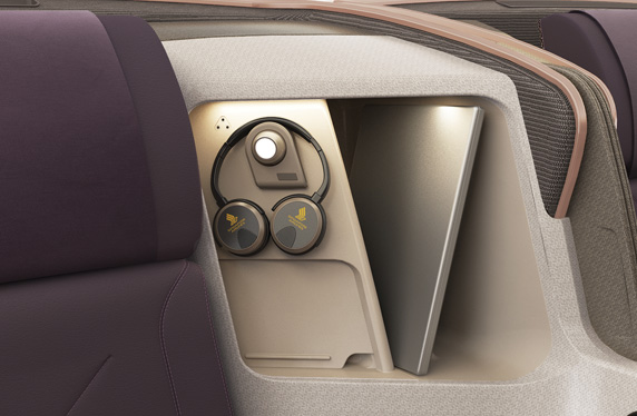 Singapore Airlines Business Class - A350 and 777, Stowage space