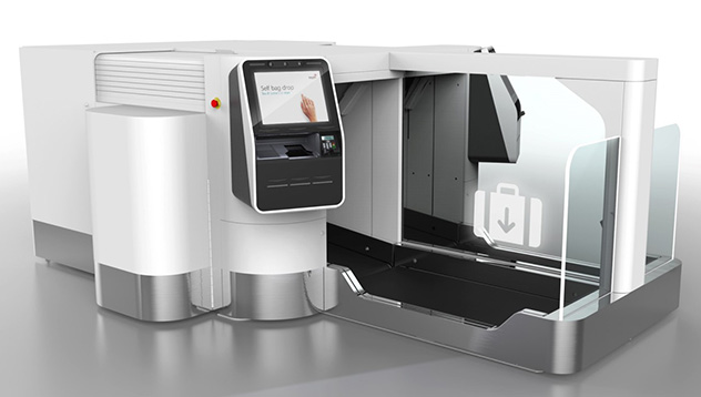 Automated bag drop with Kiosk check-in
